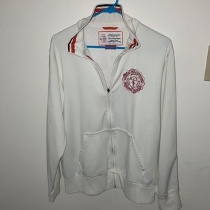 American Eagle track jacket. Size medium with white/cream color and embroidered.